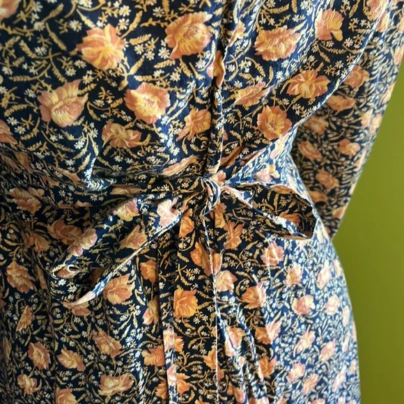 vintage 70s Jodi T of California floral maxi w/lace neckline - Picture 5 of 7